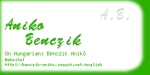 aniko benczik business card