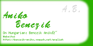 aniko benczik business card